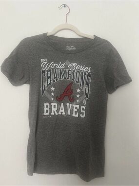 2021 World Series Champions Atlanta Braves Baseball Gray Tee
